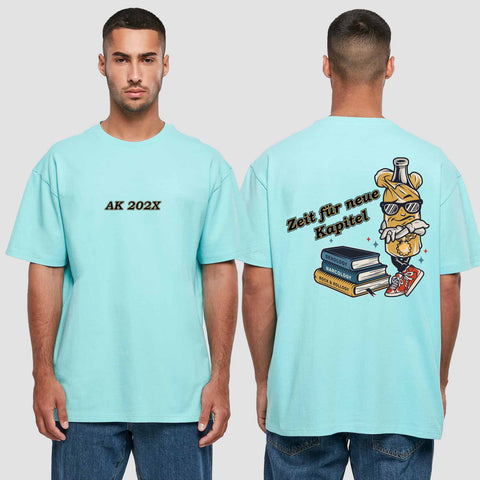 1057 "neue Kapitel" Abschluss Oversize T-Shirt beidseitig bedruckt