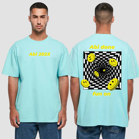 1054 "Abi done" Abi Oversize T-Shirt beidseitig bedruckt