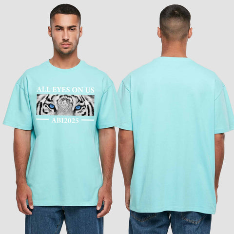 1021 "All Eyes on us - Tiger" Abi Oversize T-Shirt einseitig bedruckt