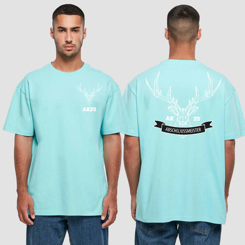 1017 "Absch(l)ussmeister Polygon" Abschluss Oversize T-Shirt beidseitig bedruckt