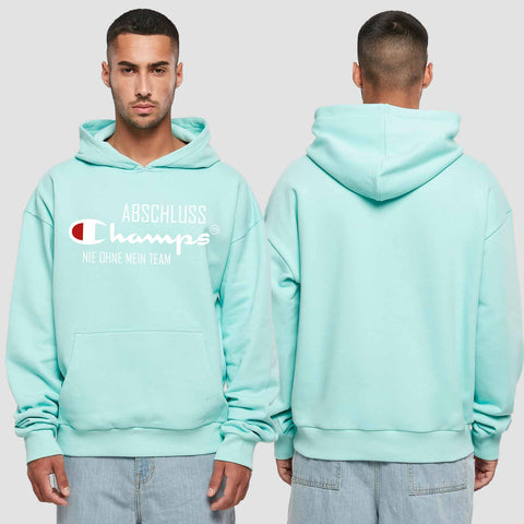 1028 "Abschluss Champs" Abschluss Premium Oversize Hoodie einseitig bedruckt
