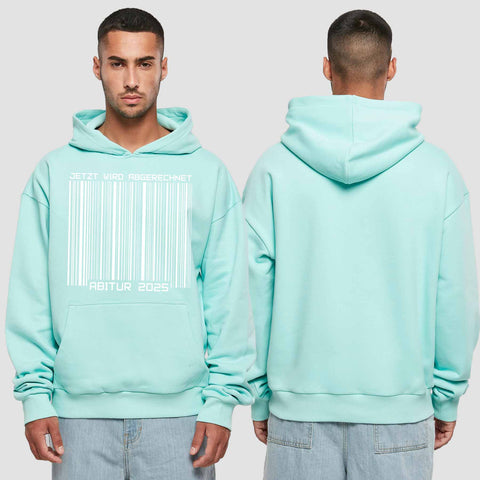 1025 "Barcode" Abi Premium Oversize Hoodie einseitig bedruckt
