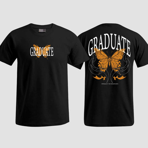 1052 "Graduate" Abi / Abschluss T-Shirt beidseitig bedruckt