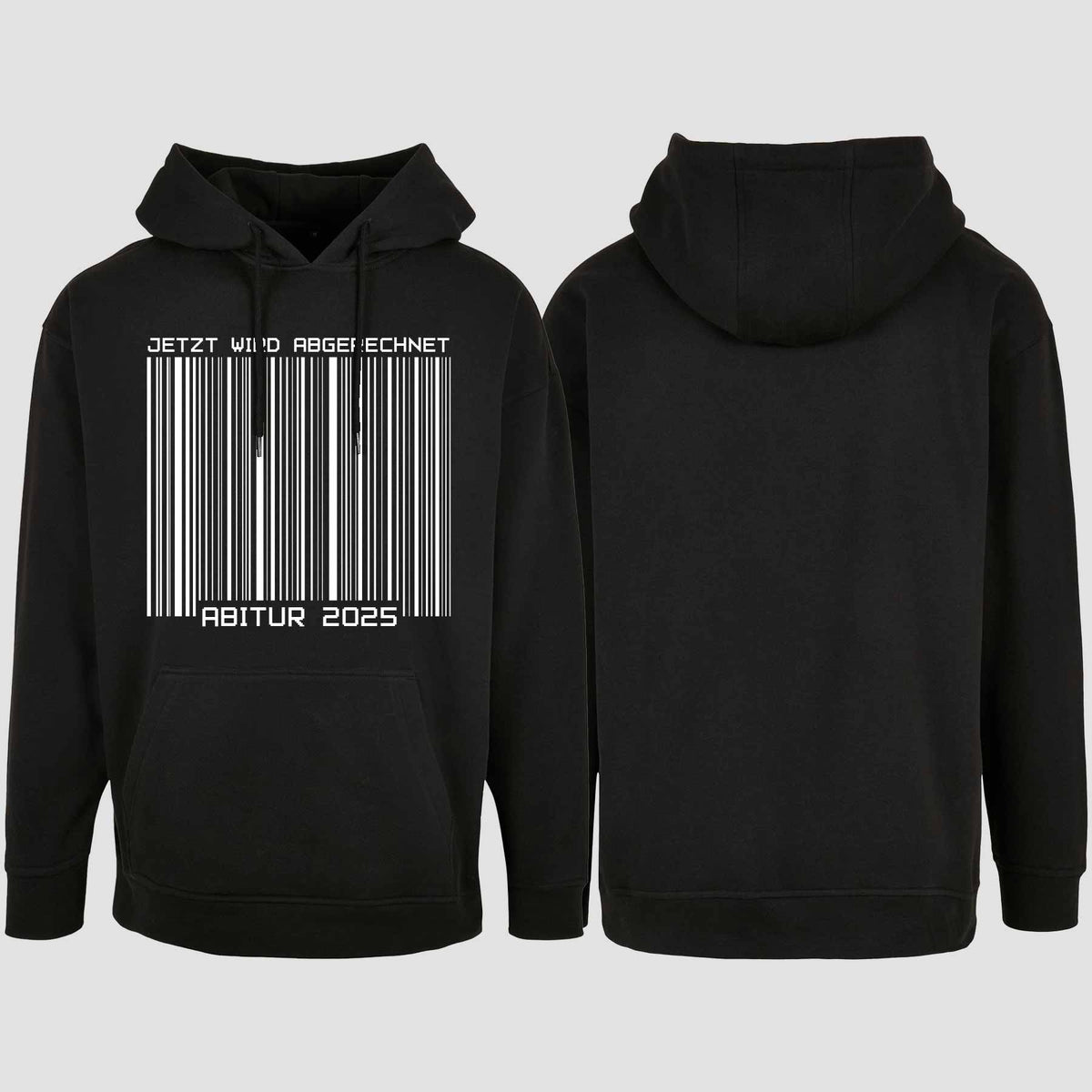 1025 "Abitur 2025 Barcode" Abi Oversize Hoodie einseitig bedruckt