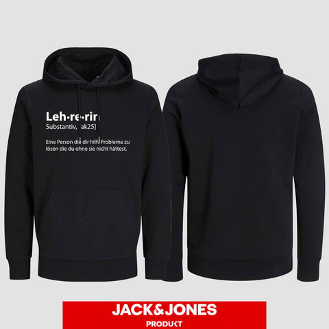 1050 "Definition Lehrerin" Abschluss Hoodie by Jack&Jones einseitig bedruckt