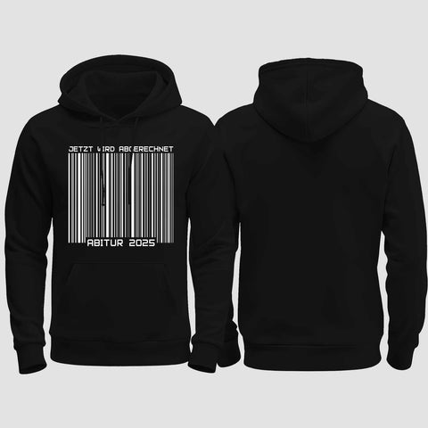 1025 "Barcode Abi" Abi regular College Hoodie einseitig bedruckt