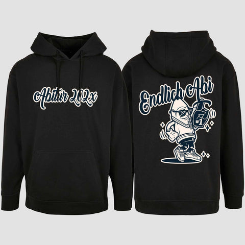 1060 "Endlich Abi" Abi Oversize Hoodie beidseitig bedruckt