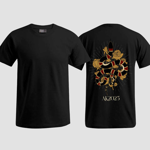 1042 "Streetwear Snake" Abschluss T-Shirt einseitig bedruckt