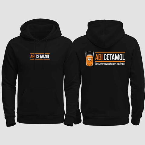 1002 "Abicetamol" Abi regular College Hoodie beidseitig bedruckt