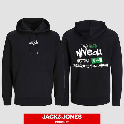 1035 "Das Niveau" Abschluss Hoodie by Jack&Jones beidseitig bedruckt