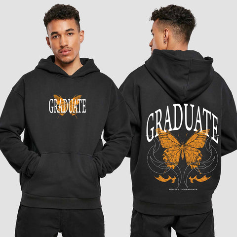 1052 "Graduate" Abi / Abschluss Premium Oversize Hoodie beidseitig bedruckt