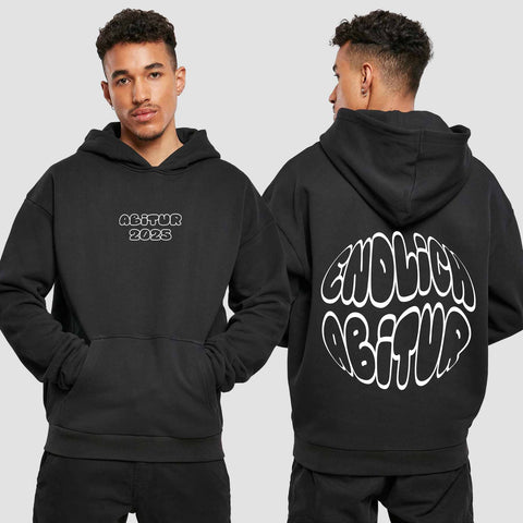 1037 "endlich Frei" Abi Premium Oversize Hoodie beidseitig bedruckt
