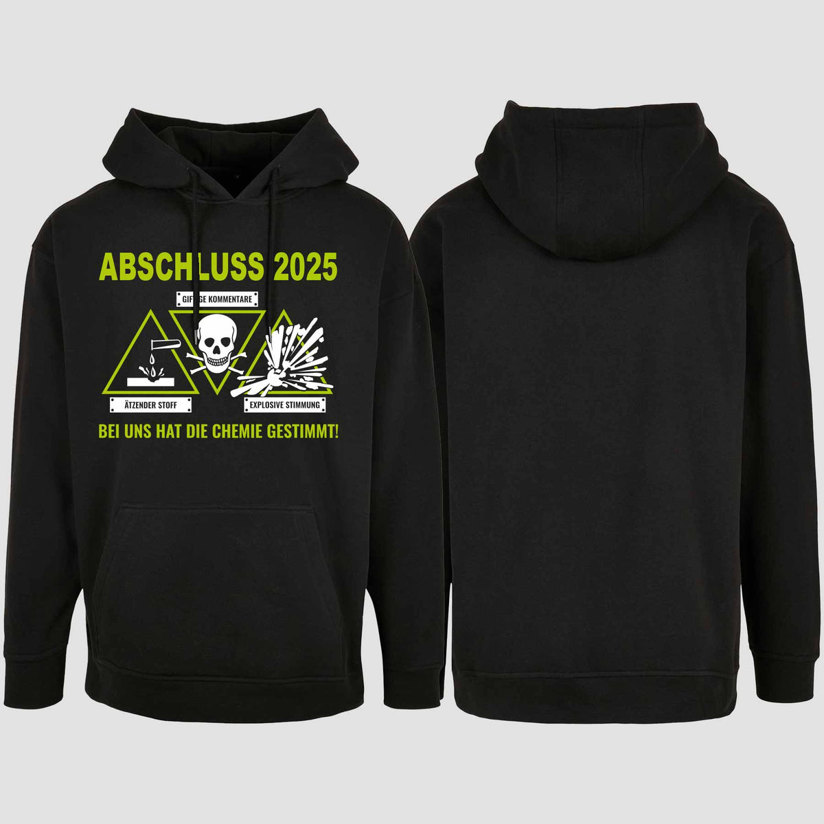 1032 "Chemie" Abschluss Oversize Hoodie einseitig bedruckt