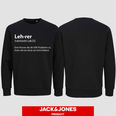 1049 "Definition Lehrer" Abschluss Sweatshirt by Jack&Jones einseitig bedruckt