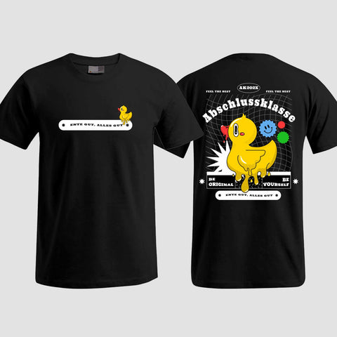 1053 "Ente gut, alles gut" Abschluss T-Shirt beidseitig bedruckt