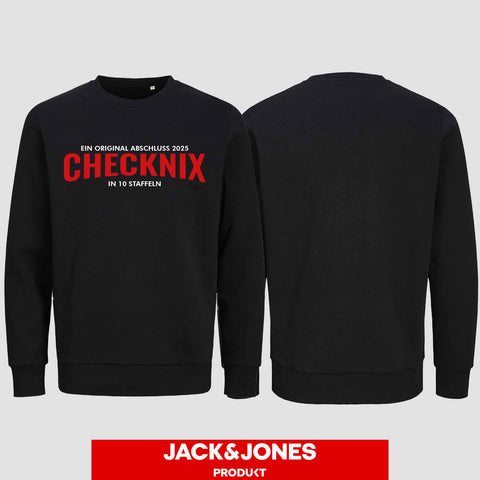 1029 "Checknix" Abschluss Sweatshirt by Jack&Jones einseitig bedruckt