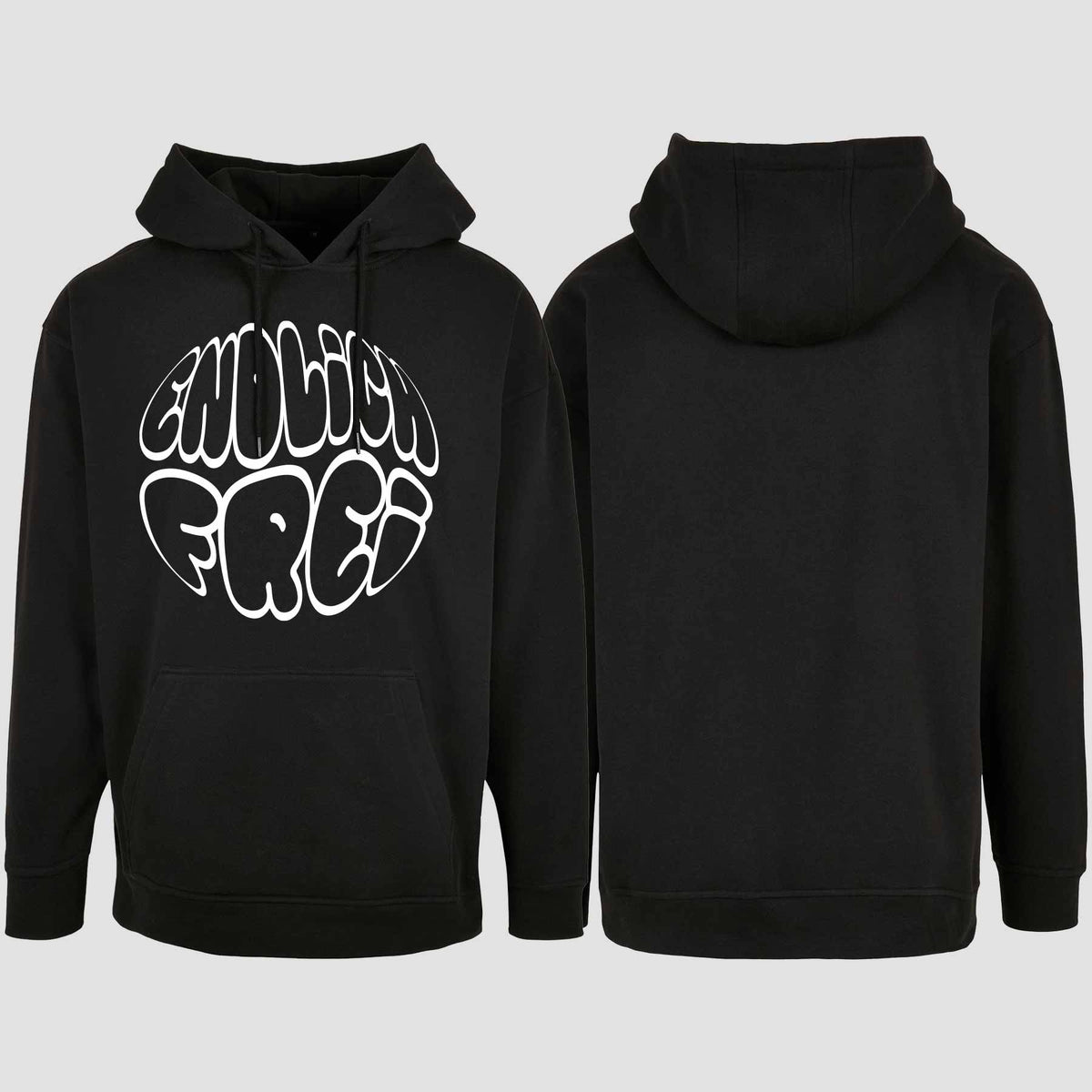 1034 "Endlich frei" Abschluss/Abi Oversize Hoodie einseitig bedruckt