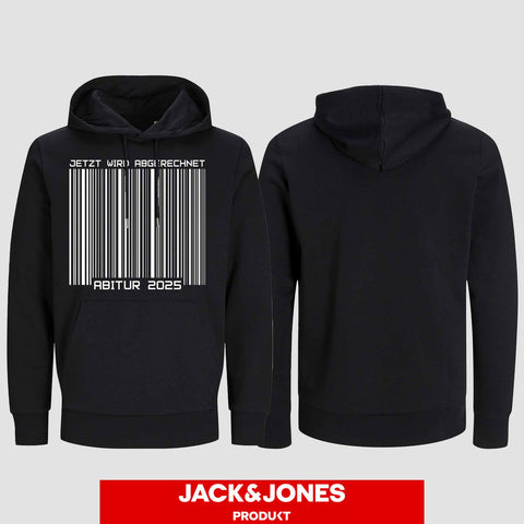 1025 "Barcode" ABI Hoodie by Jack&Jones einseitig bedruckt