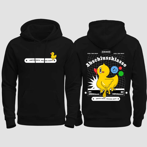 1053 "Ente gut, alles gut" Abschluss regular College Hoodie beidseitig bedruckt