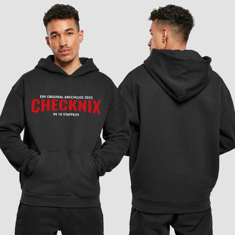 1029 "checknix" Abschluss Premium Oversize Hoodie einseitig bedruckt