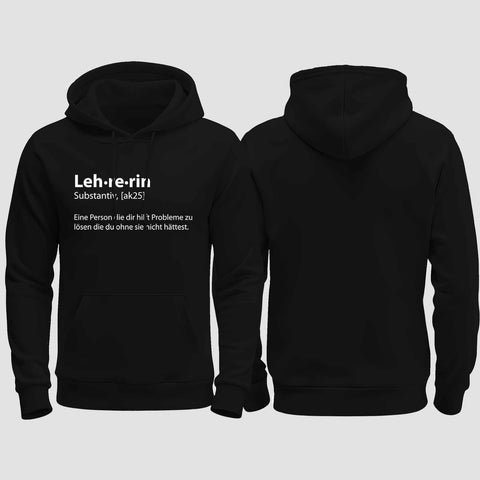 1050 "Lehrerin" Abschluss regular College Hoodie einseitig bedruckt