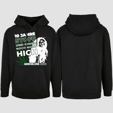 1030 "10 Jahre Stoff" Abschluss Oversize Hoodie einseitig bedruckt