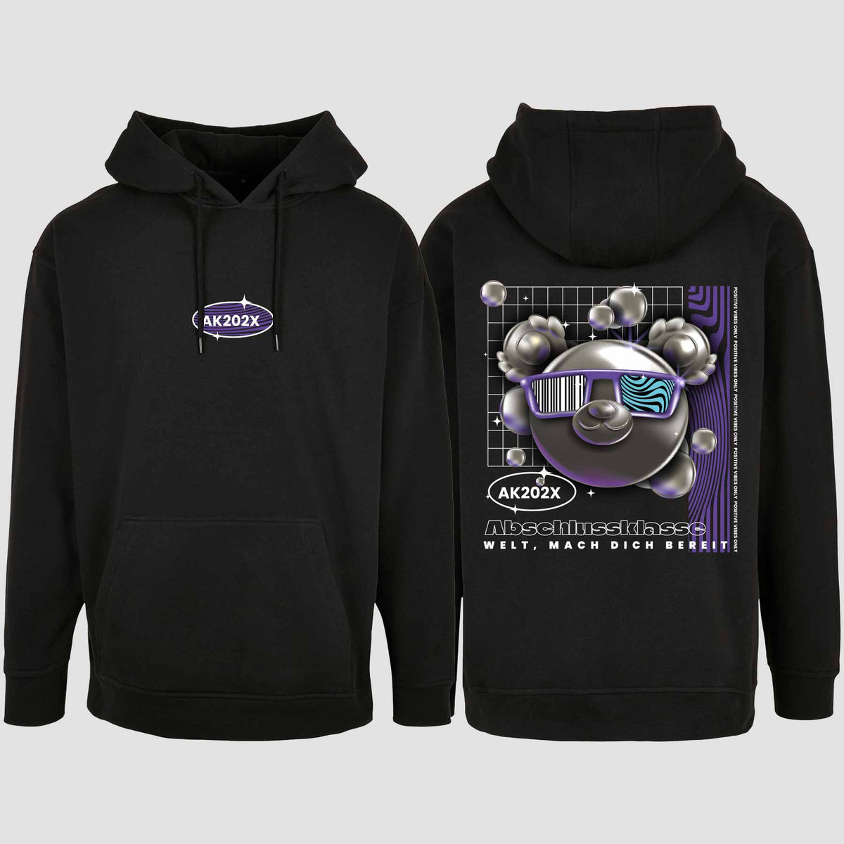 1055 "Welt mach dich bereit" Abschluss Oversize Hoodie beidseitig bedruckt