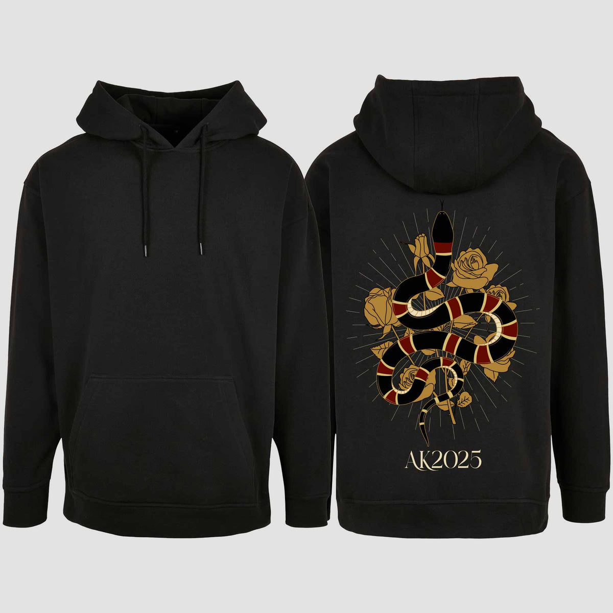 1042 "AK Snake" Abschluss Oversize Hoodie einseitig bedruckt
