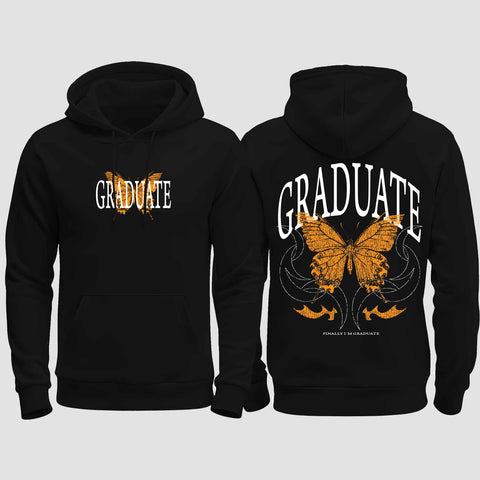 1052 "Graduate" Abschluss / Abi regular College Hoodie beidseitig bedruckt