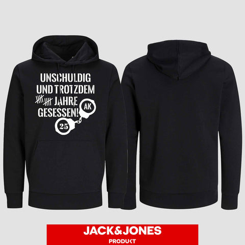 1008 "Unschuldig gesessen" Abschluss Hoodie by Jack&Jones einseitig bedruckt