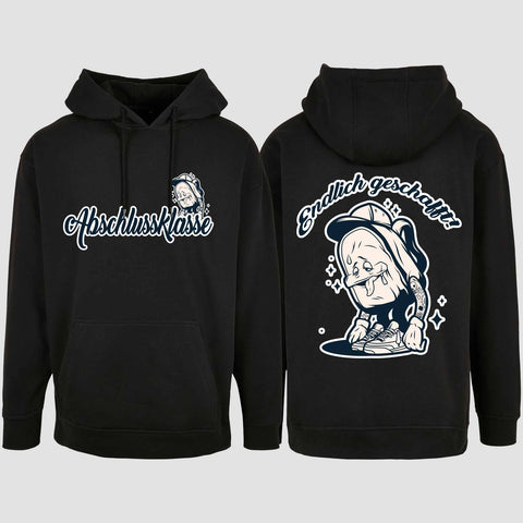 1058 "Endlich" Abschluss Oversize Hoodie beidseitig bedruckt