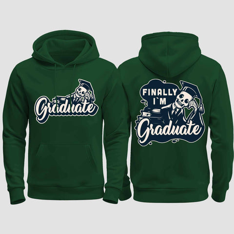1059 "Finally" Abschluss regular College Hoodie beidseitig bedruckt