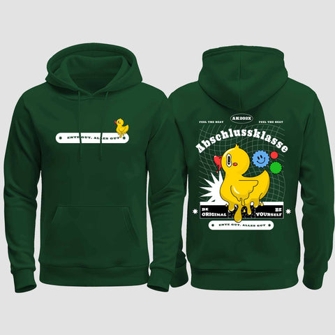 1053 "Ente gut, alles gut" Abschluss regular College Hoodie beidseitig bedruckt