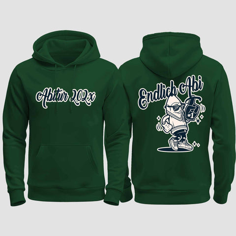 1060 "Endlich Abi" Abschluss regular College Hoodie beidseitig bedruckt