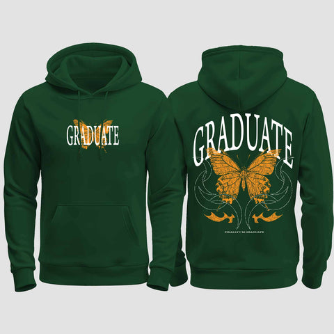 1052 "Graduate" Abschluss / Abi regular College Hoodie beidseitig bedruckt