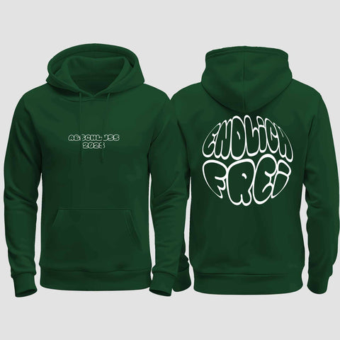 1036 "Endlich Frei" Abschluss regular College Hoodie beidseitig bedruckt