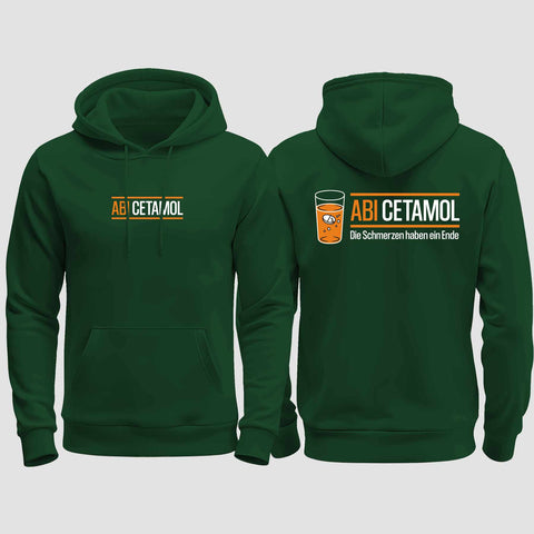 1002 "Abicetamol" Abi regular College Hoodie beidseitig bedruckt
