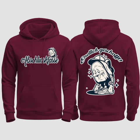 1058 "Endlich" Abschluss regular College Hoodie beidseitig bedruckt