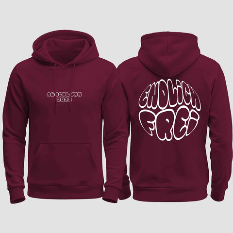 1036 "Endlich Frei" Abschluss regular College Hoodie beidseitig bedruckt