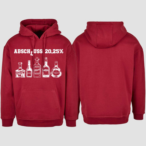 1039 "Abschluss Flaschen 20,25%" Abschluss Oversize Hoodie einseitig bedruckt