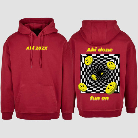 1054 "Abi done" Abi Oversize Hoodie beidseitig bedruckt
