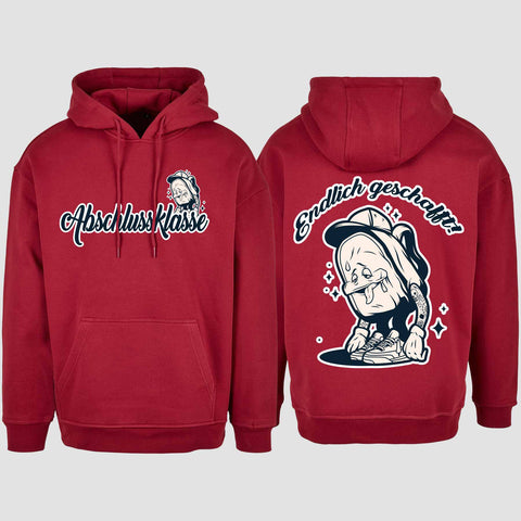 1058 "Endlich" Abschluss Oversize Hoodie beidseitig bedruckt