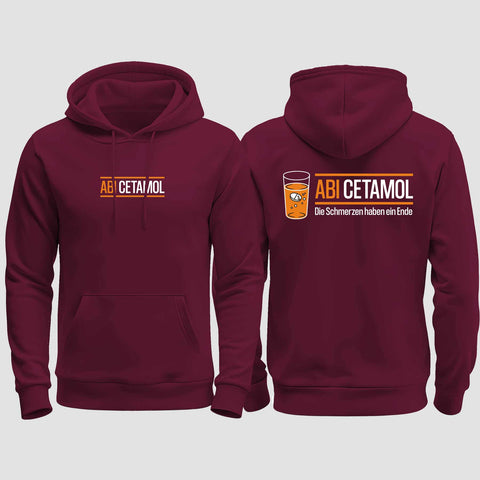 1002 "Abicetamol" Abi regular College Hoodie beidseitig bedruckt