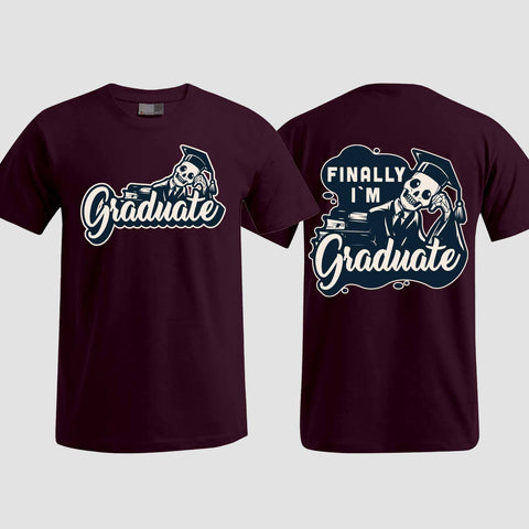 1059 "Finally" Abschluss T-Shirt beidseitig bedruckt