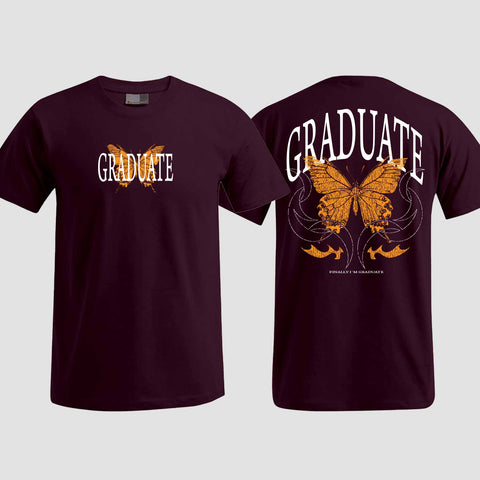 1052 "Graduate" Abi / Abschluss T-Shirt beidseitig bedruckt