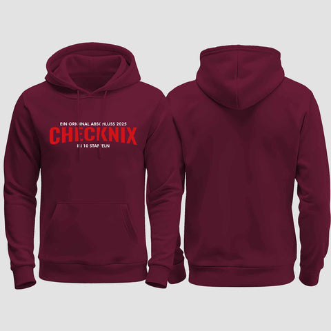 1029 "Checknix" Abschluss regular College Hoodie einseitig bedruckt