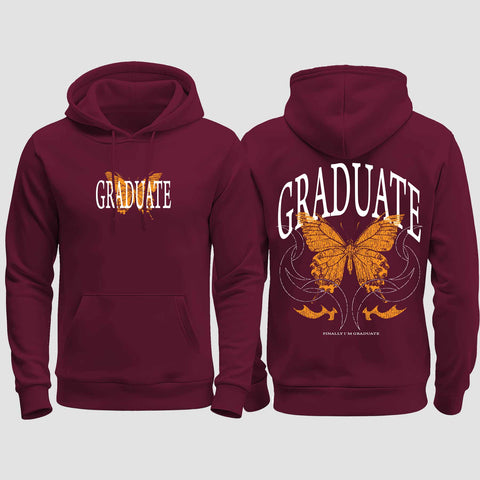 1052 "Graduate" Abschluss / Abi regular College Hoodie beidseitig bedruckt