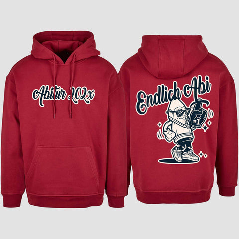 1060 "Endlich Abi" Abi Oversize Hoodie beidseitig bedruckt