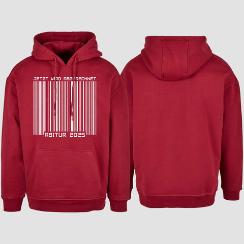 1025 "Abitur 2025 Barcode" Abi Oversize Hoodie einseitig bedruckt
