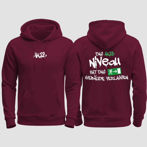 1035 "das Niveau" Abschluss regular College Hoodie beidseitig bedruckt